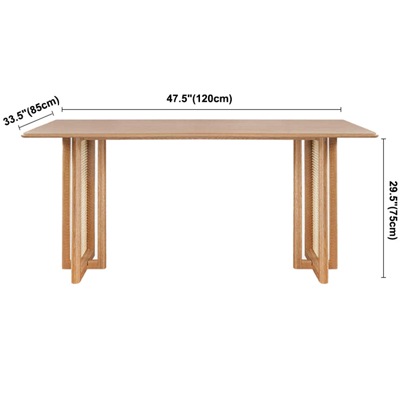 Eigentijdse kaki rechthoekige eettafel massief houten standaard eettafel voor keuken