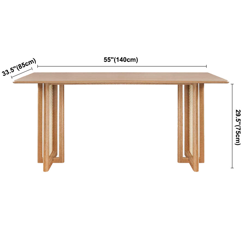 Eigentijdse kaki rechthoekige eettafel massief houten standaard eettafel voor keuken