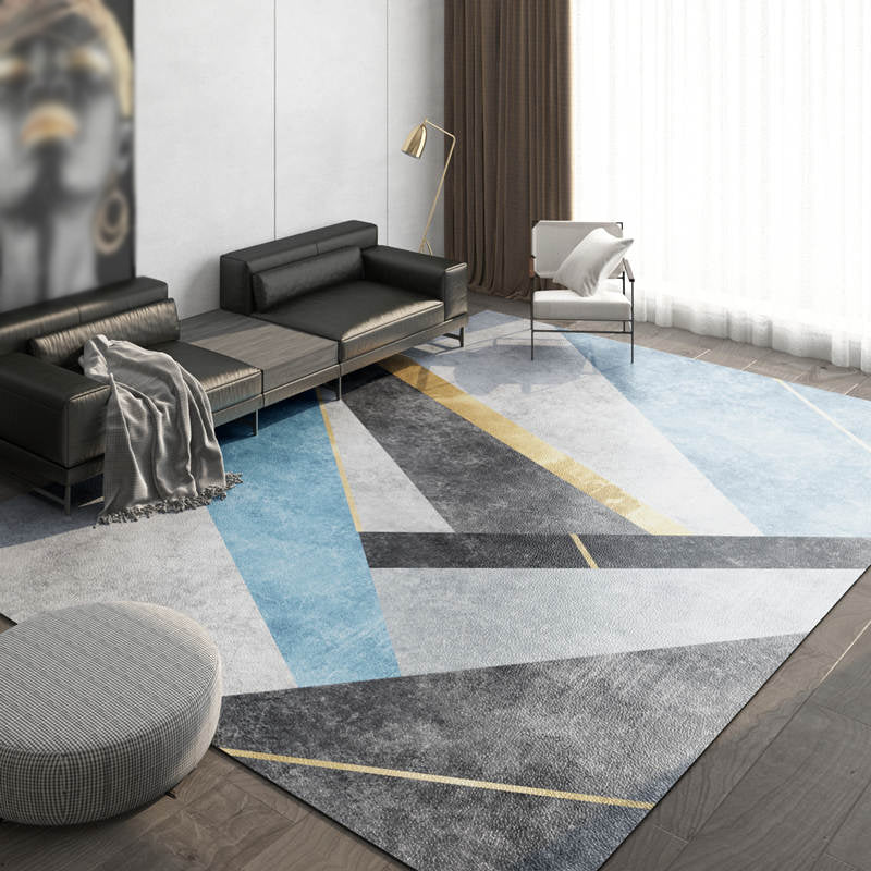 Grijs modern tapijt polyester grafisch binnen tapijt vlekbestendig tapijt voor woonkamer