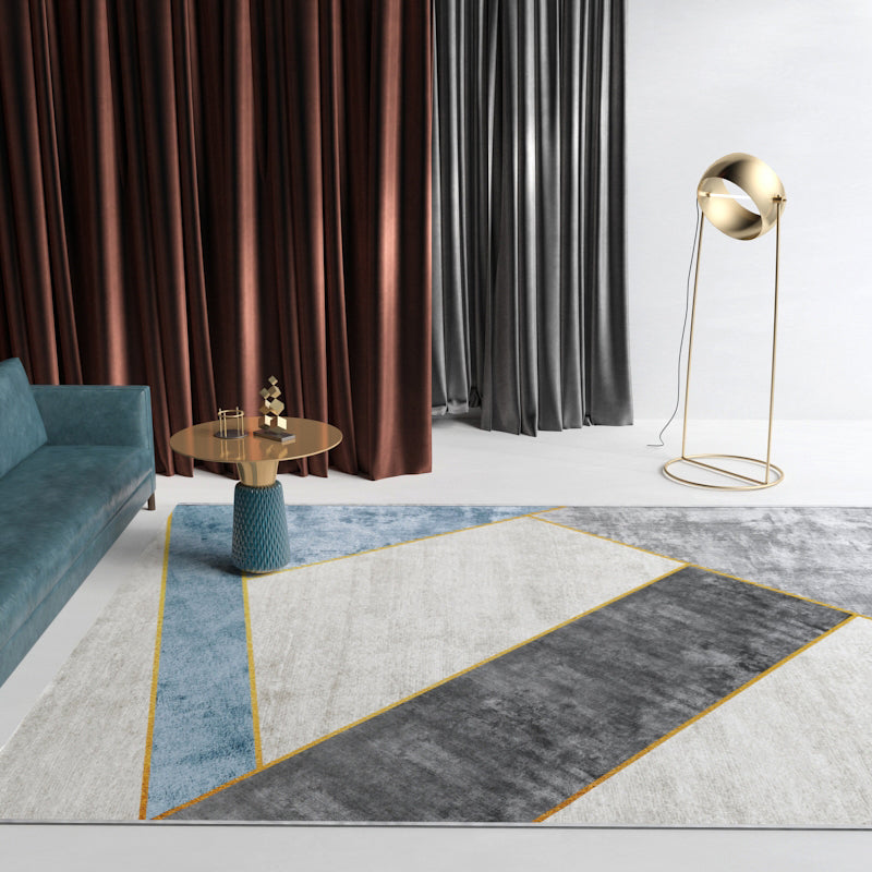 Lichtgrijs modern tapijt polyester grafisch binnen tapijt niet-slip achterste tapijt voor darwing kamer