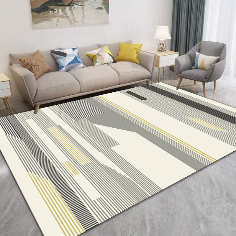 Rapis moderne noir Triangle Triangle Rapis intérieur Tapis de support sans glissement pour salle de dessin