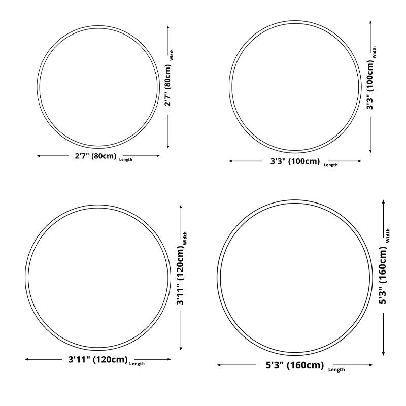 Tapis rond moderne tapis géométrique de tapis lavable de tapis en polyester non glissant pour le salon