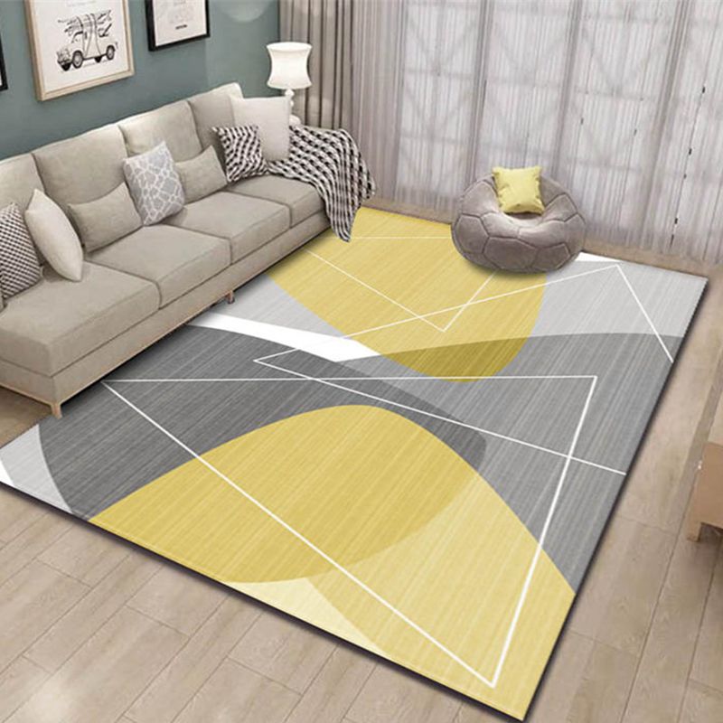 Black Minimalist Rug Blending Graphic Rug Washable Indoor Rug for Drawing Room