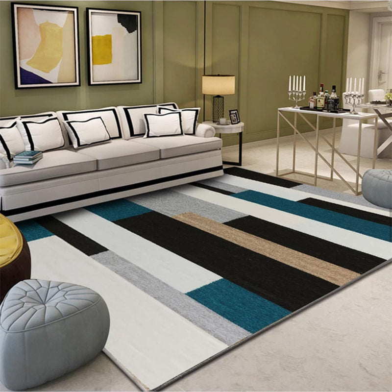 Gray Contemporary Rug Blending Graphic Area Rug Stain Resistant Rug for Living Room