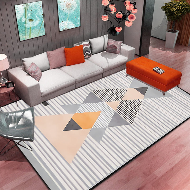 Gray Contemporary Rug Blending Graphic Area Rug Stain Resistant Rug for Living Room