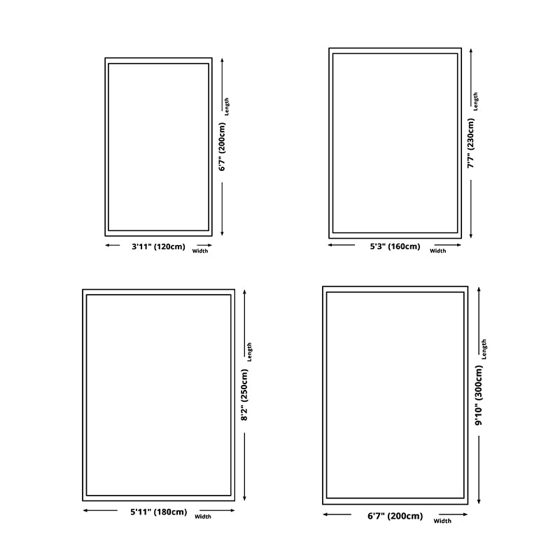 Modern Living Room Area Rug Blue Geometric Print Area Carpet Non-Slip Backing Rug