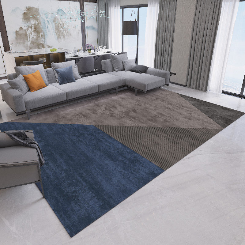 Fancy Modern Carpet Grey Geometric Pattern Area Rug Stain Resistant Rug for Living Room