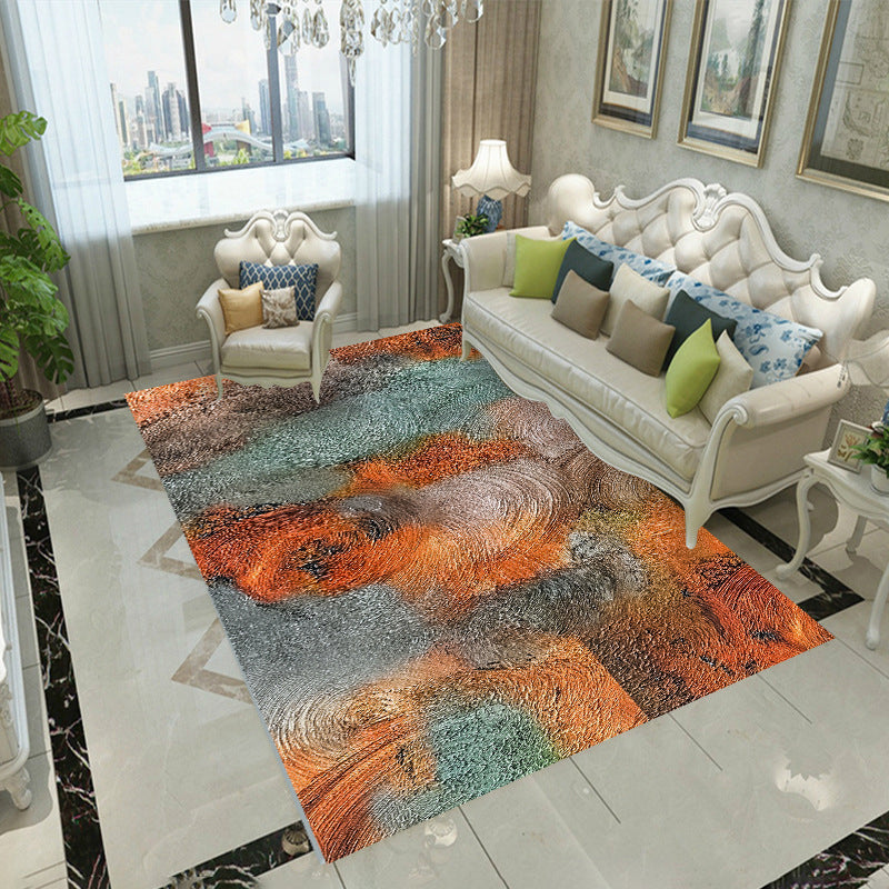 Artistic Abstract Pattern Carpet Fancy Indoor Rug Polyester Non-Slip Area Rug for Living Room
