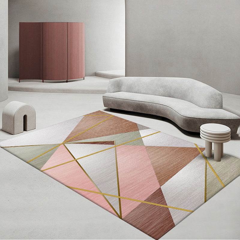 Tapis géométrique Rapis moderne Patchwork Area Tapis Polyester Tapis antidérapant pour le salon