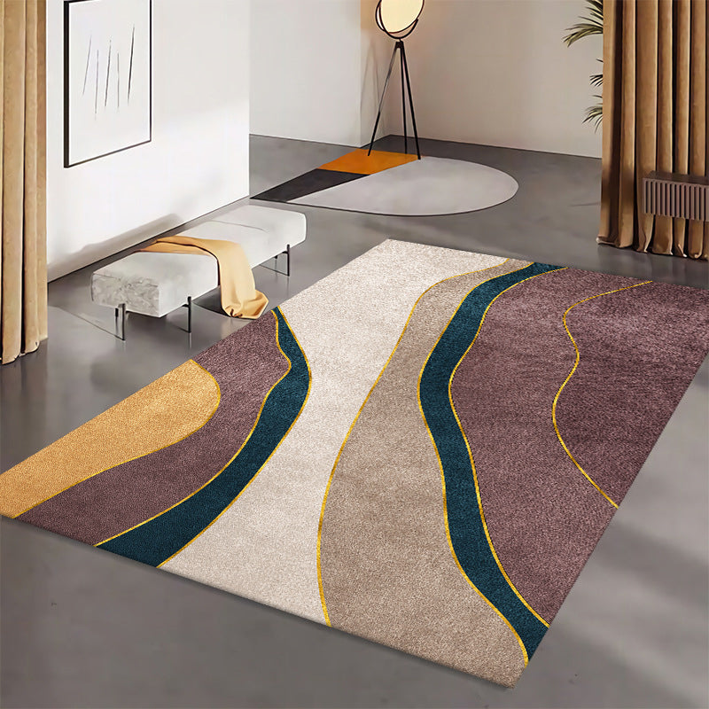 Tapis géométrique Rapis moderne Patchwork Area Tapis Polyester Tapis antidérapant pour le salon