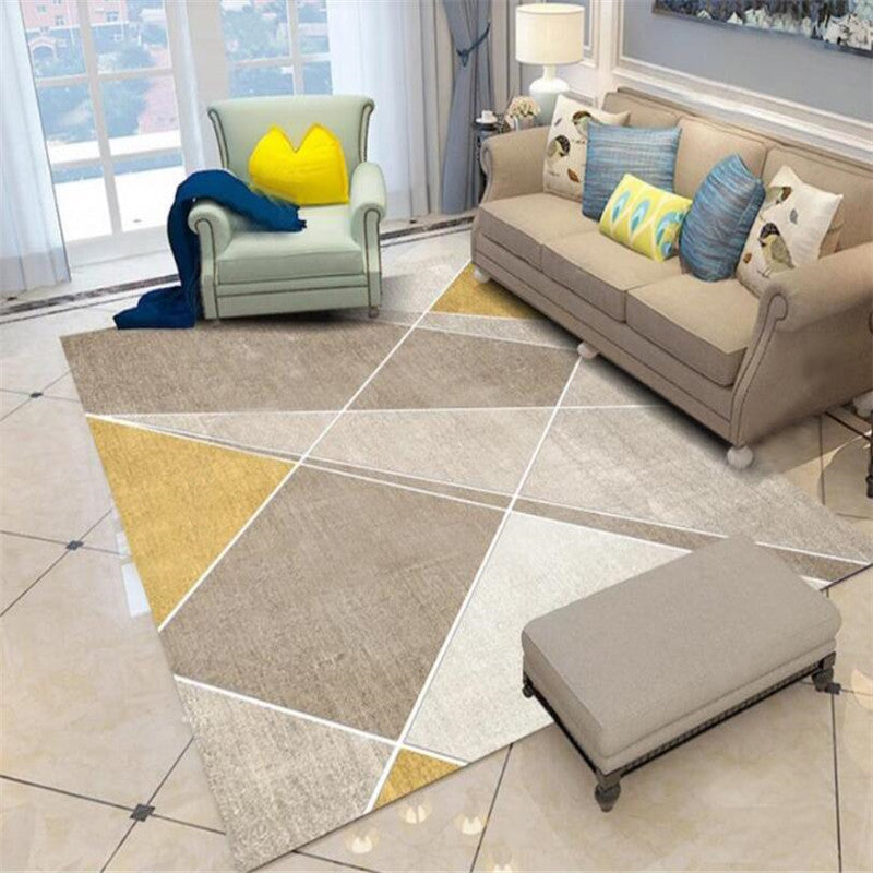 Modern Geometric Indoor Rug Leisure Patchwork Area Rug Polyester Carpet for Living Room