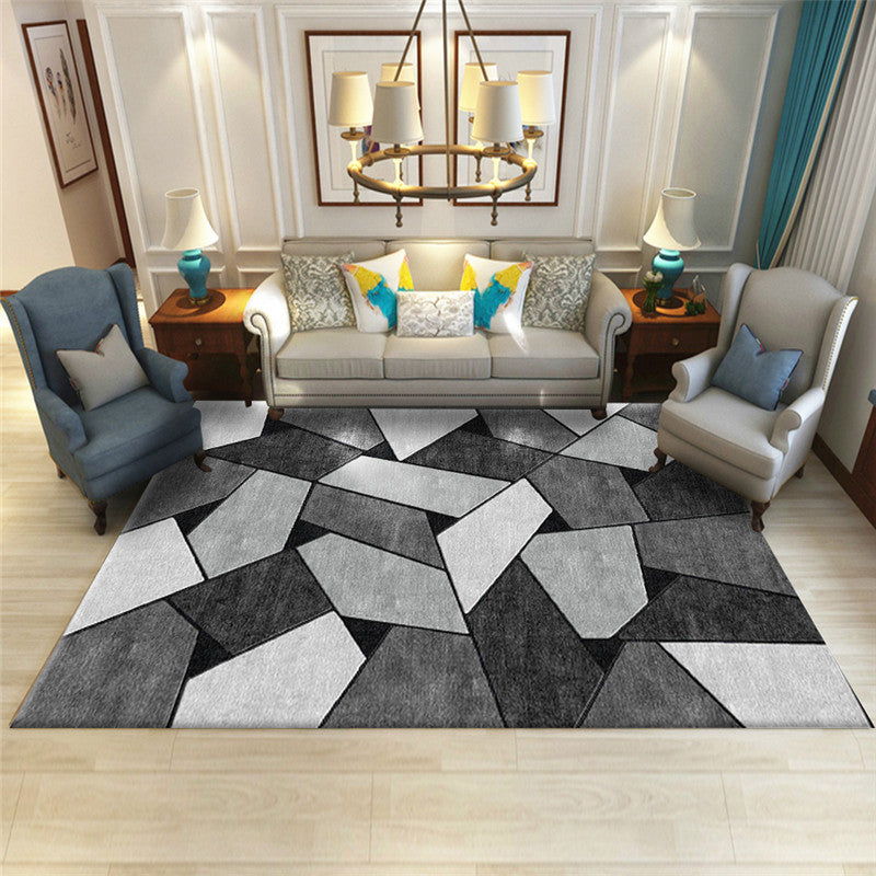 Modern Geometric Indoor Rug Leisure Patchwork Area Rug Polyester Carpet for Living Room