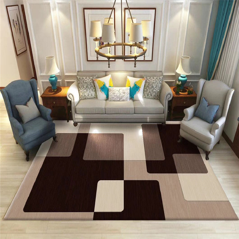 Modern Geometric Indoor Rug Leisure Patchwork Area Rug Polyester Carpet for Living Room