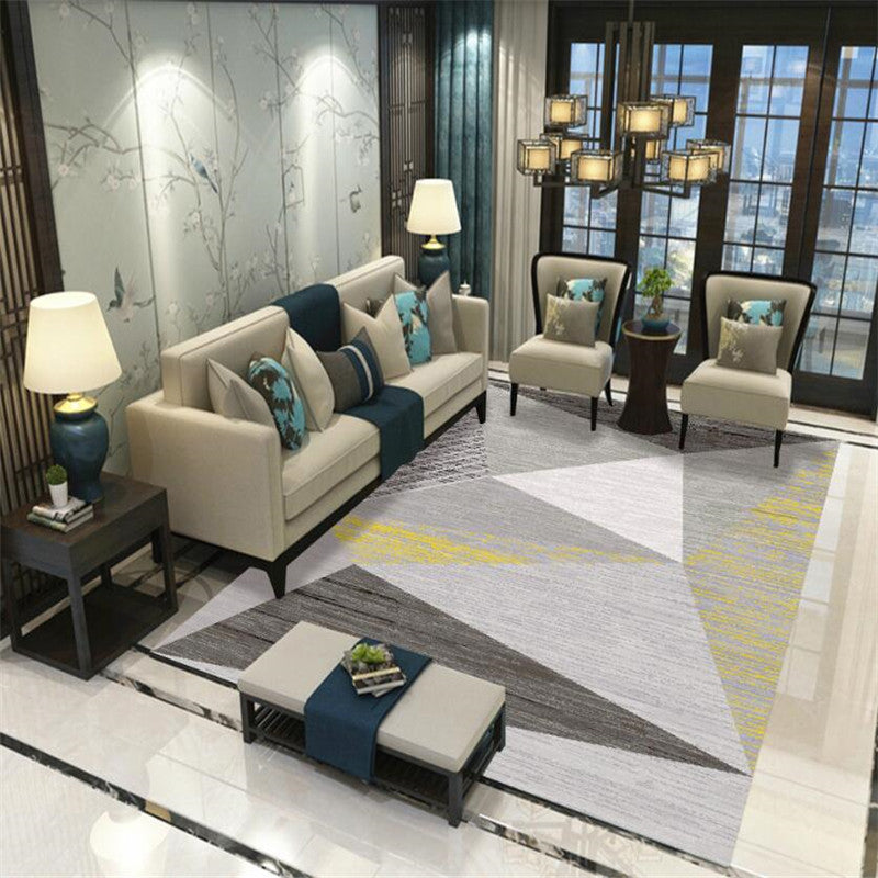 Modern Geometric Indoor Rug Leisure Patchwork Area Rug Polyester Carpet for Living Room