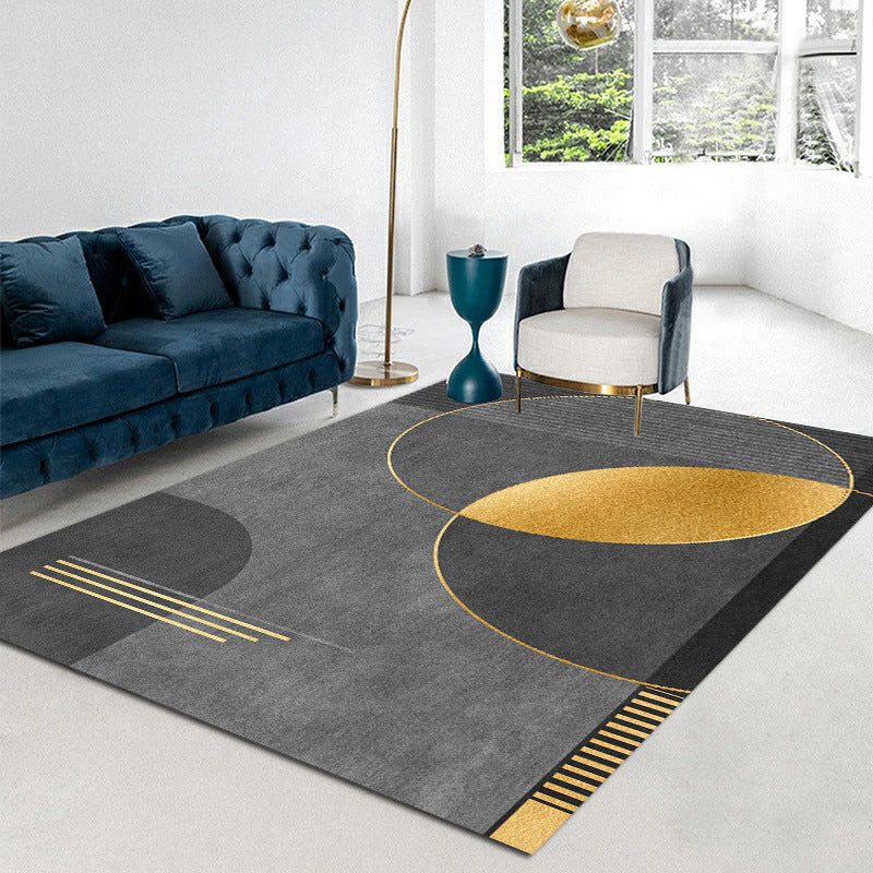 Modern Gray Tone Carpet Gorgeous Polyester Indoor Rug Living Room Area Rug with Non-Slip Backing