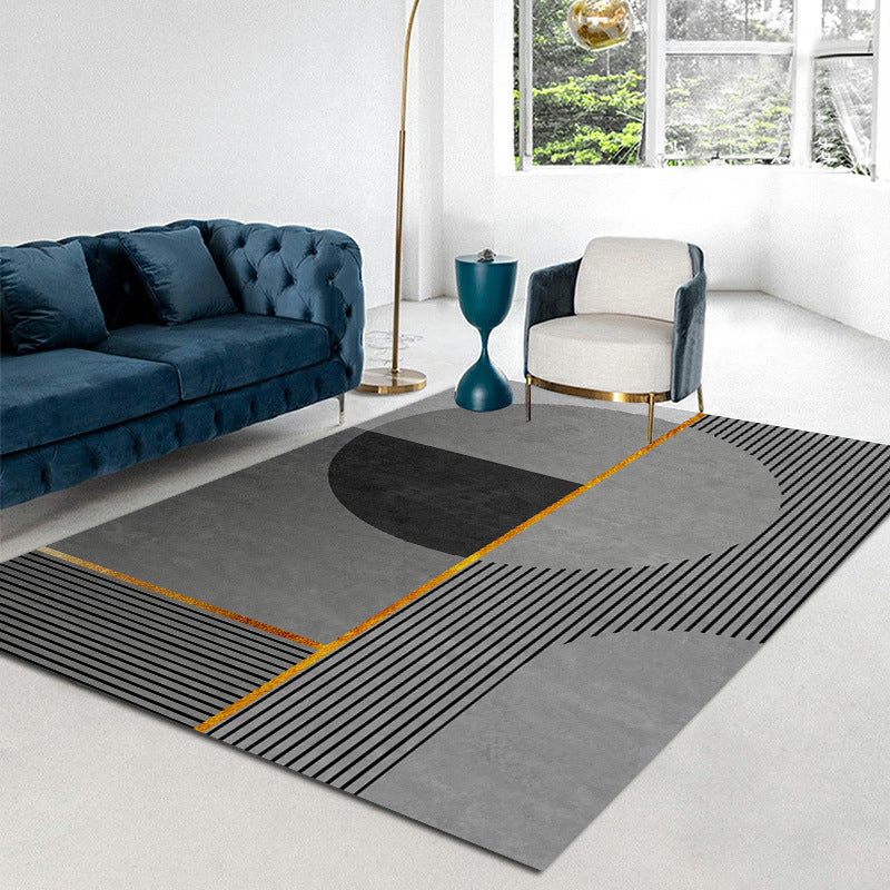 Modern Gray Tone Carpet Gorgeous Polyester Indoor Rug Living Room Area Rug with Non-Slip Backing
