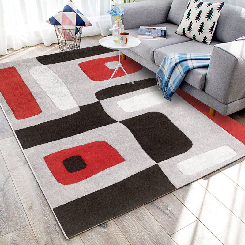 Simplicité Géométrique Modèle Rapis de loisirs Tapis de loisirs Polyester Tapis résistant aux taches pour la décoration intérieure