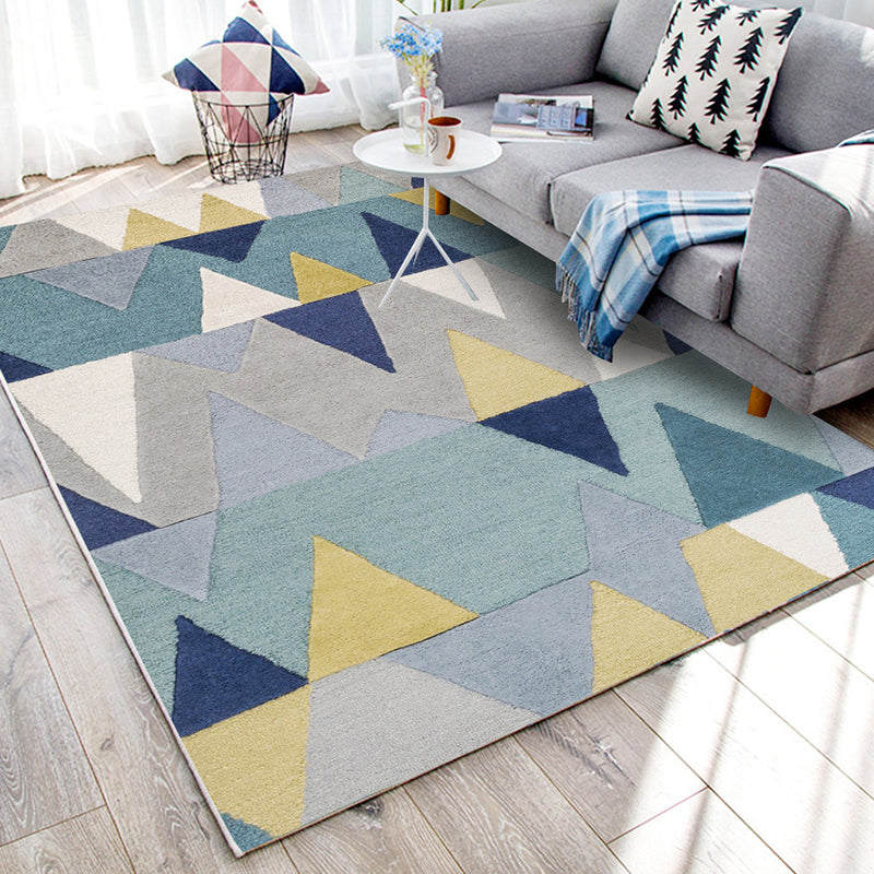 Simplicity Geometric Pattern Rug Leisure Area Rug Polyester Stain Resistant Carpet for Home Decor