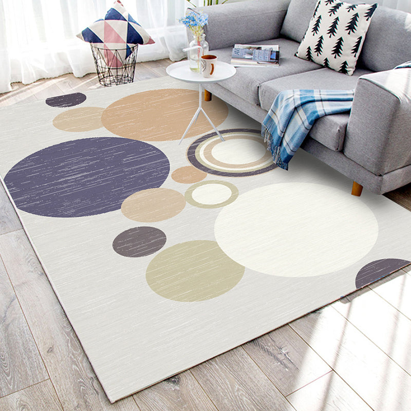 Simplicity Geometric Pattern Rug Leisure Area Rug Polyester Stain Resistant Carpet for Home Decor