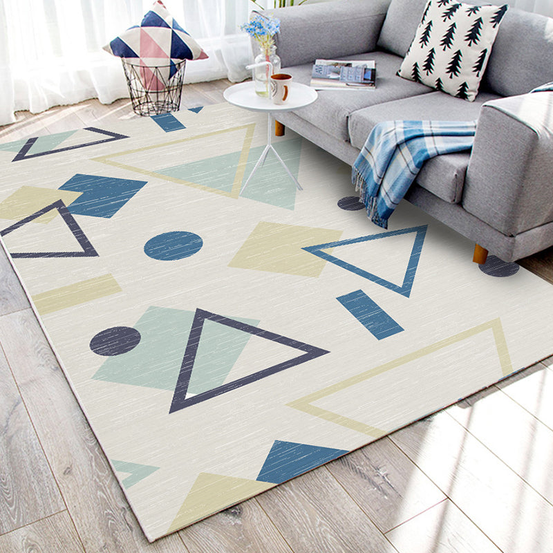 Simplicité Géométrique Modèle Rapis de loisirs Tapis de loisirs Polyester Tapis résistant aux taches pour la décoration intérieure