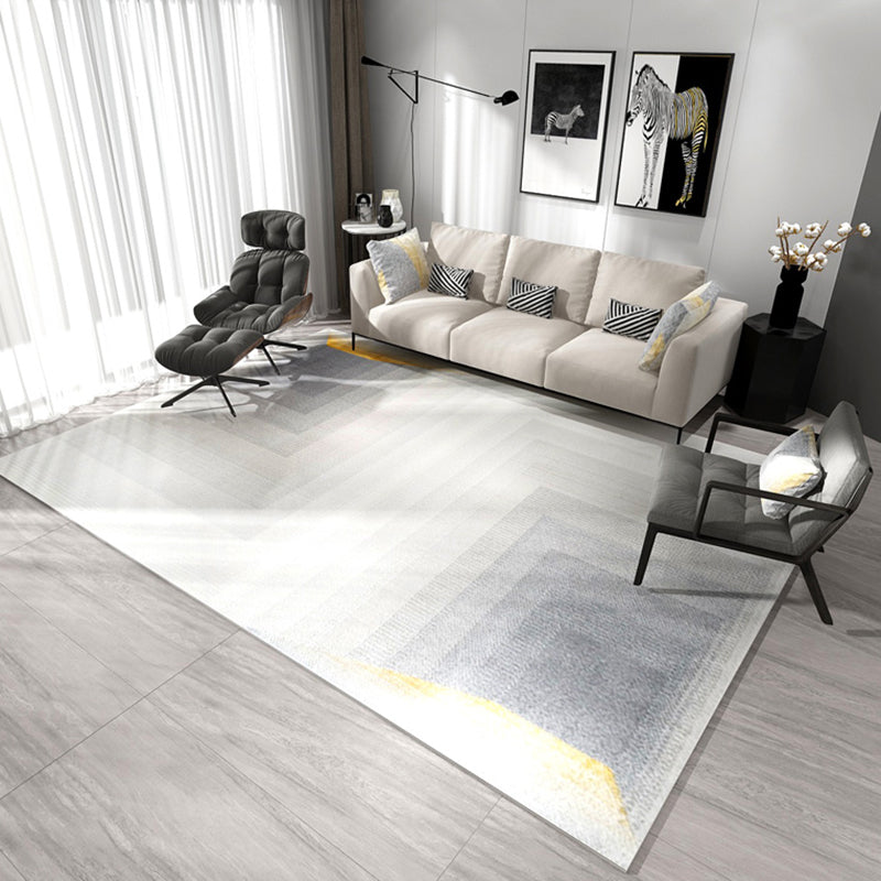 Modern Living Room Area Carpet Color Block Polyester Area Rug Non-Slip Backing Rug