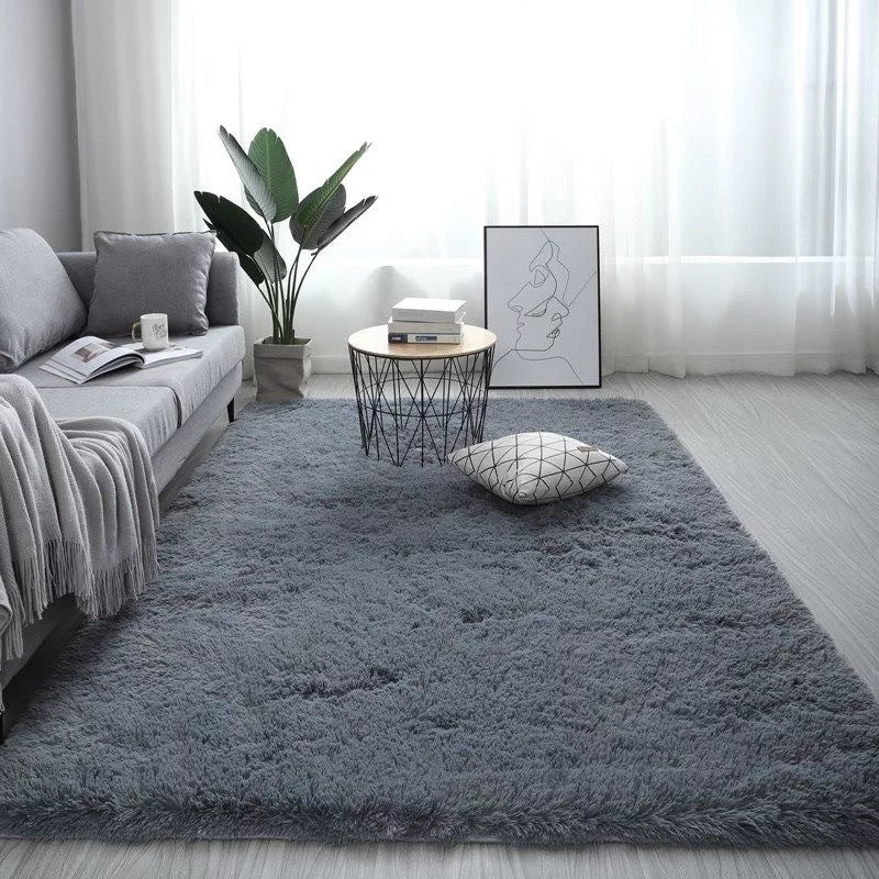 Novelty Plain Shag Carpet Polyester Indoor Rug Non-Slip Backing Area Carpet for Living Room