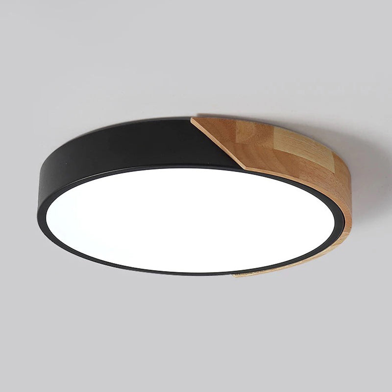 Round Shape LED Ceiling Lamp Modern Macaroon Iron 1 Light Flush Mount for Aisle Balcony