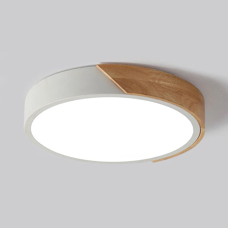 Round Shape LED Ceiling Lamp Modern Macaroon Iron 1 Light Flush Mount for Aisle Balcony