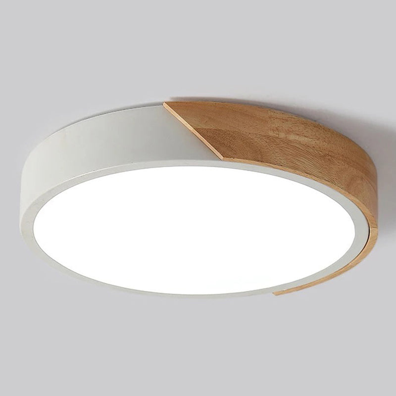 Round Shape LED Ceiling Lamp Modern Macaroon Iron 1 Light Flush Mount for Aisle Balcony