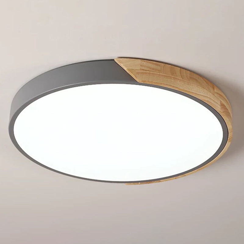 Round Shape LED Ceiling Lamp Modern Macaroon Iron 1 Light Flush Mount for Aisle Balcony