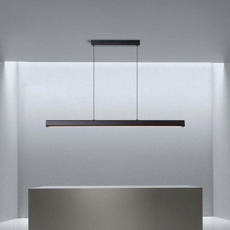 Modern Linear Island Chandelier Lights Metal 1 Light Flush Mount Chandelier