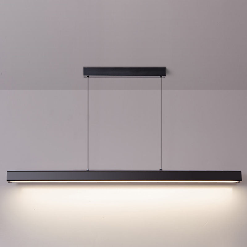 Modern Linear Island Chandelier Lights Metal 1 Light Flush Mount Chandelier