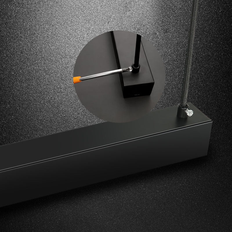 Modern Linear Island Chandelier Lights Metal 1 Light Flush Mount Chandelier