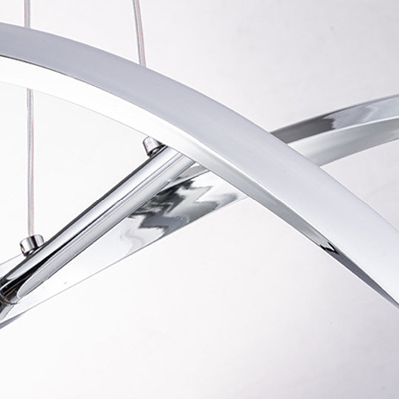 Moderne lineare Inselbeleuchtung Metalle 2 helle Insellichter in Silber