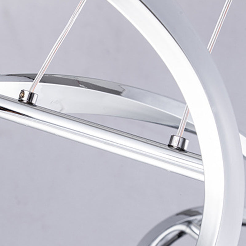 Moderne lineare Inselbeleuchtung Metalle 2 helle Insellichter in Silber