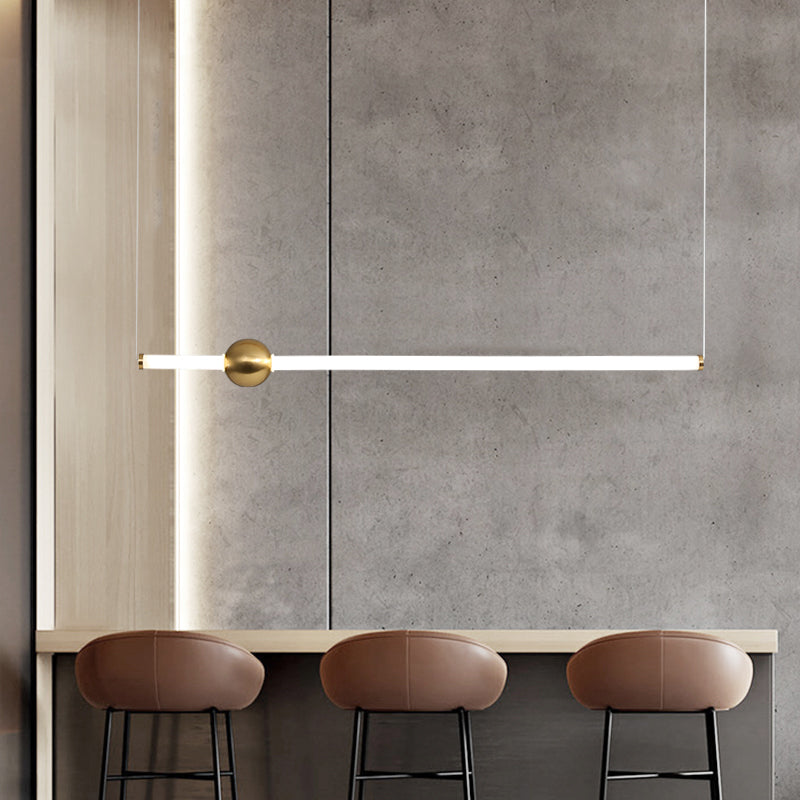 Linear LED Chandelier in Contemporary Simplicity Metal Pendant Light for Kitchen
