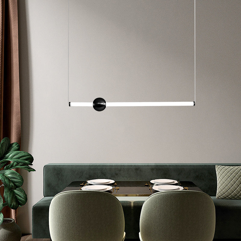 Linear LED Chandelier in Contemporary Simplicity Metal Pendant Light for Kitchen