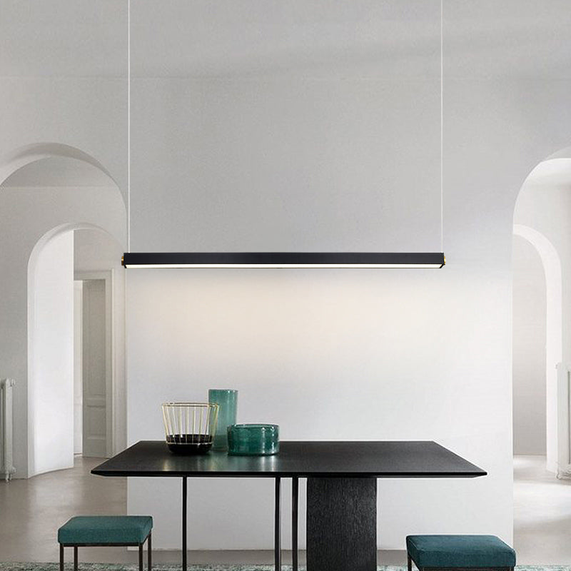 Lineare Inselbeleuchtung im modernen präzisen Stil Acryl -LED -Anhänger Licht