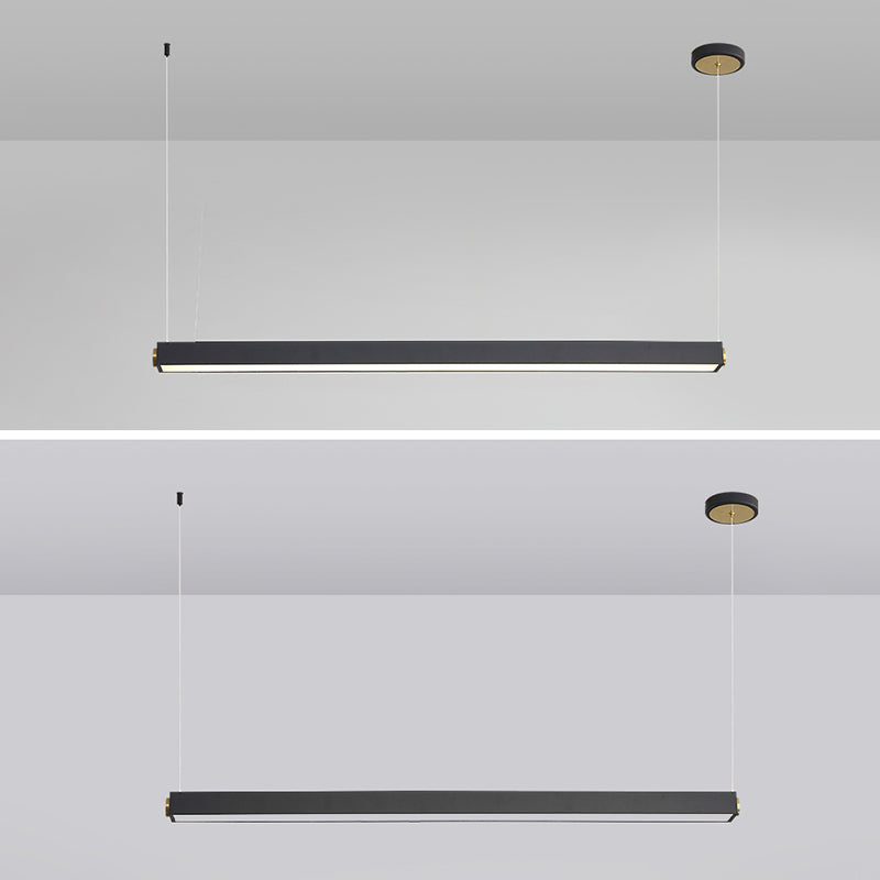 Lineare Inselbeleuchtung im modernen präzisen Stil Acryl -LED -Anhänger Licht