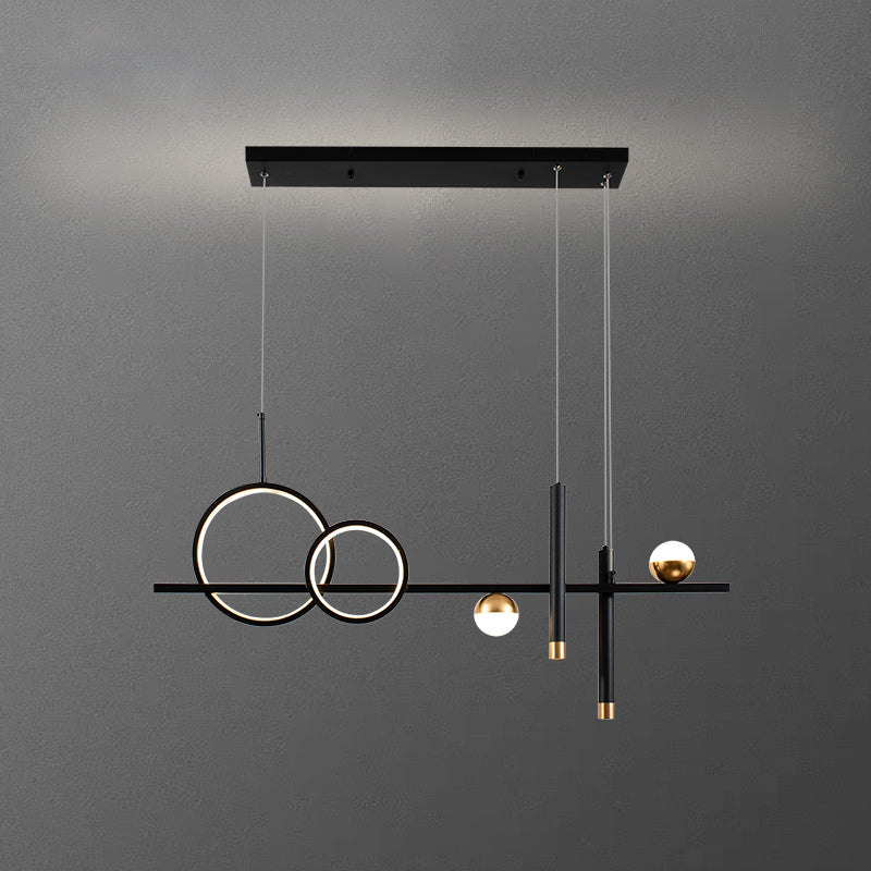 Linear LED Island Lighting in Contemporary Metal 6-Light Pendant Lights for Kitchen