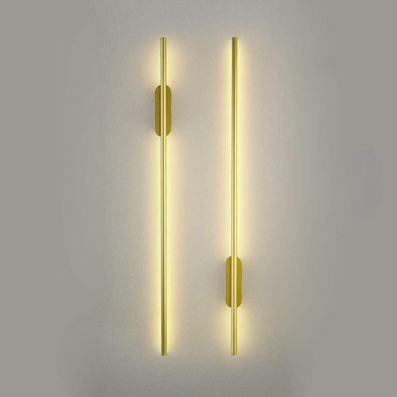 Moderner Stil linearer LED -Wandlampe Metall 1 Lichtwandbeleuchtung in Gold