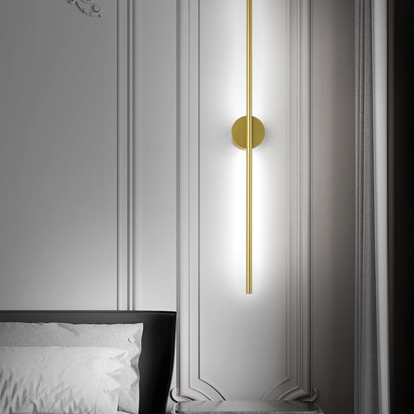 Moderner Stil linearer LED -Wandlampe Metall 1 Lichtwandbeleuchtung in Gold
