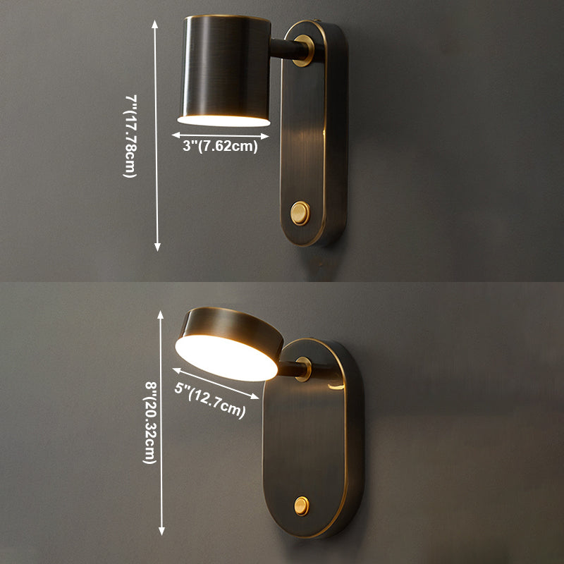 Zylindrische Schatten Wandbeleuchtung postmoderner Metall 1 Lichter Leuchten Lampe für Wohnzimmer