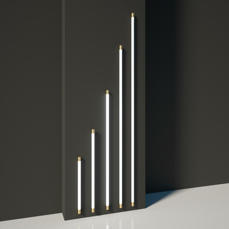 1-Light Linear Shade Wall Sconce Modern Style Metal Mirror Wall Lighting in Gold