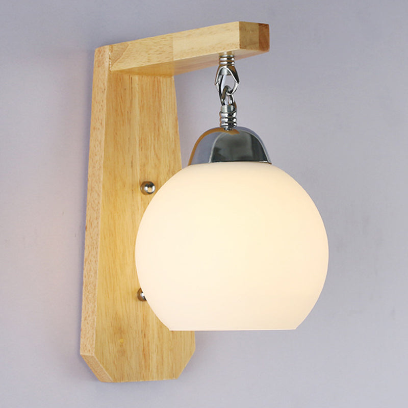 Moderner Stil Geometrisch geformte Wandlampe Holz 1 Lichtwandbeleuchtung Armaturen
