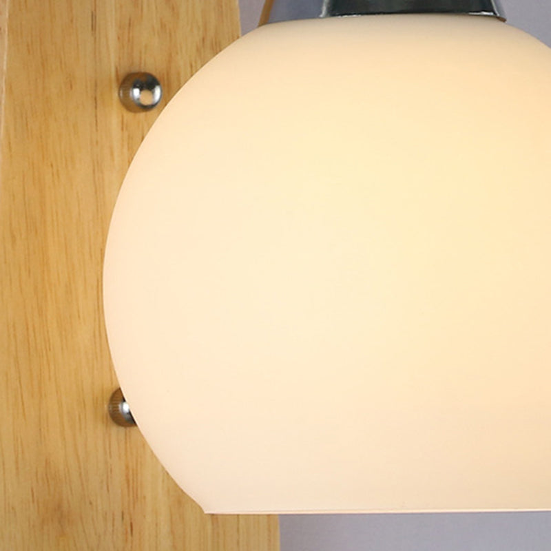 Moderner Stil Geometrisch geformte Wandlampe Holz 1 Lichtwandbeleuchtung Armaturen