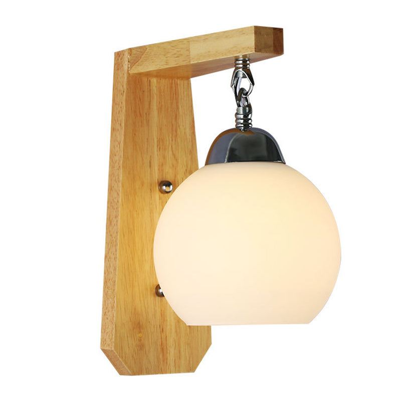 Moderner Stil Geometrisch geformte Wandlampe Holz 1 Lichtwandbeleuchtung Armaturen