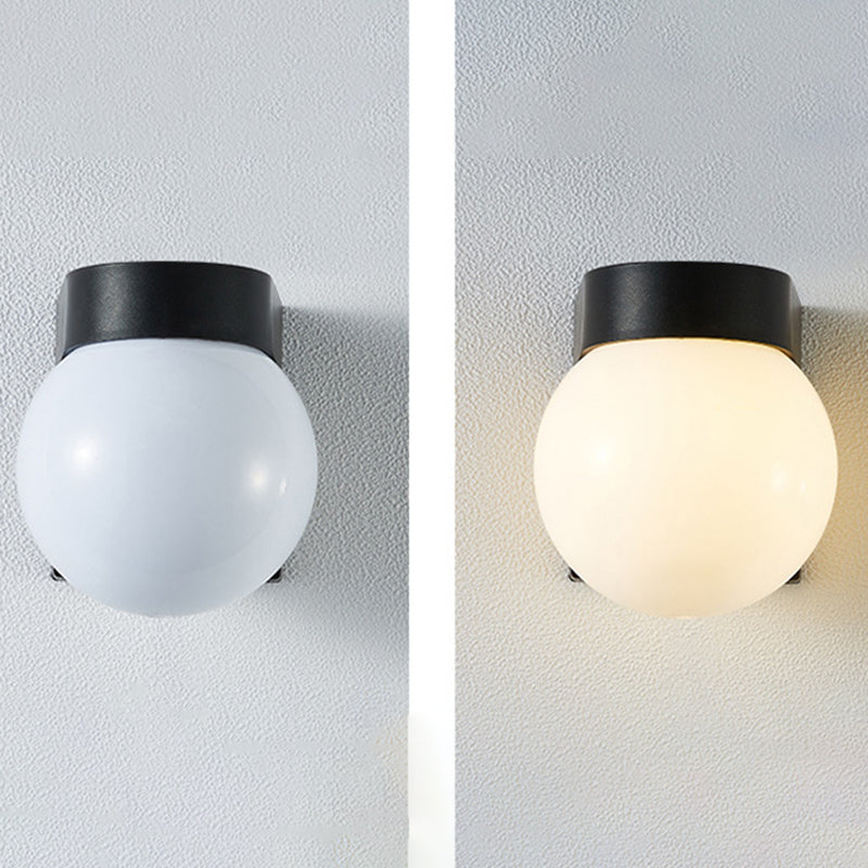 Kugelwandbeleuchtung moderner Milch weiß weißes Glas 1 leichte Leuchtenlampe für Outdoor