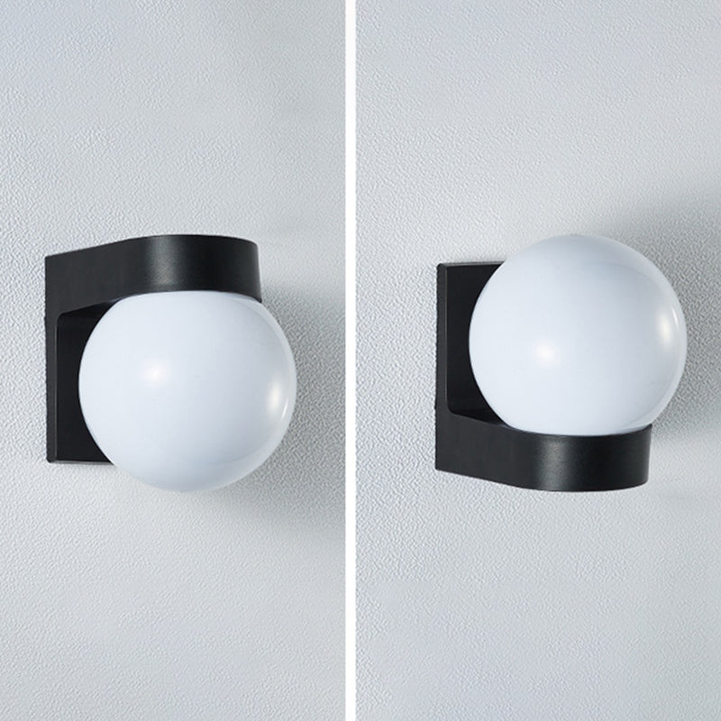 Kugelwandbeleuchtung moderner Milch weiß weißes Glas 1 leichte Leuchtenlampe für Outdoor