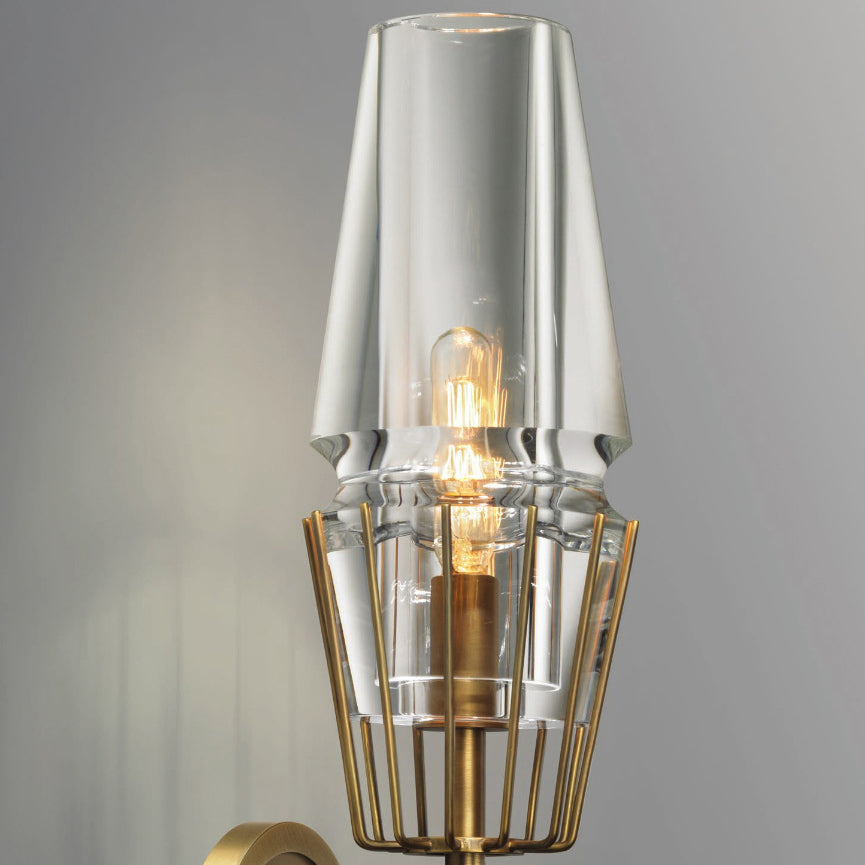 Geometrischer Schattenkristallwandleuchter moderner Wandmontageleuchte in Nickel